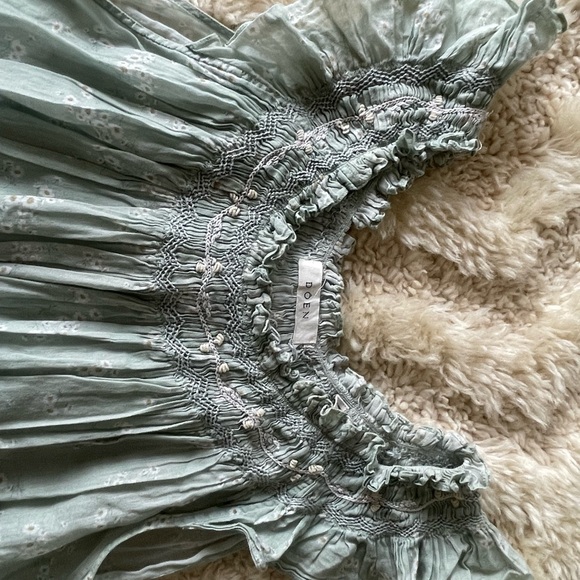 Doen sheer Light Green Maxi Dress/ Nightgown with smocking - Picture 4 of 4